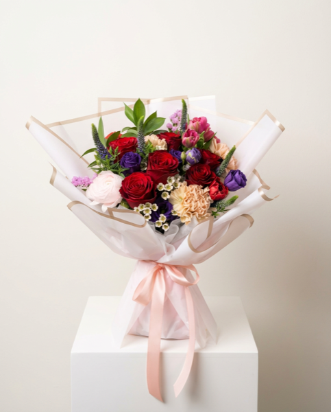 時尚印記 - 紅玫瑰與洋桔梗