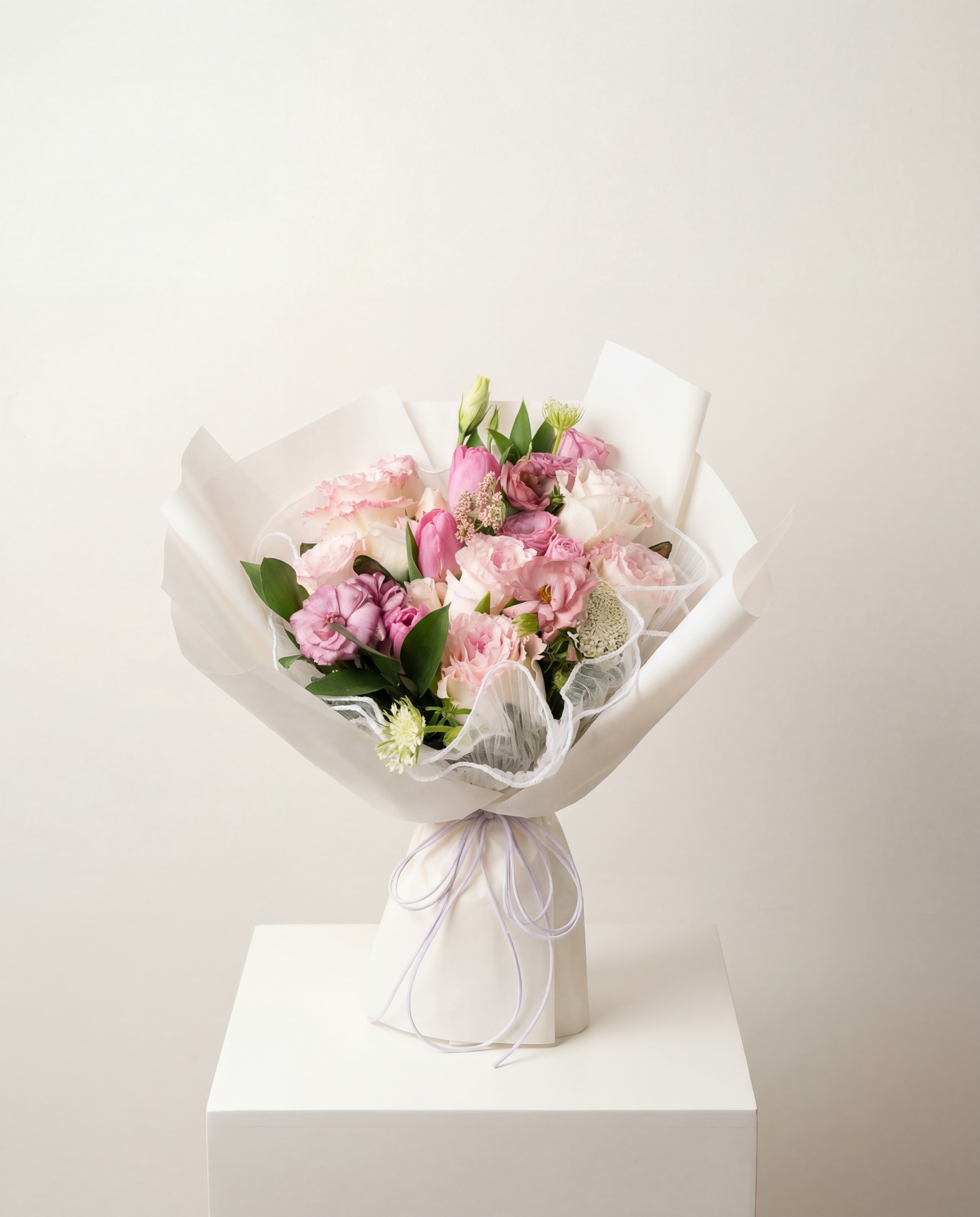 粉白甜心・溫柔擁抱束